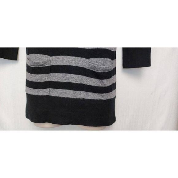 LOFT Gray/Black Striped Light Tunic Sweater Shirt Size XS/ Wool Casual - Picture 7 of 9